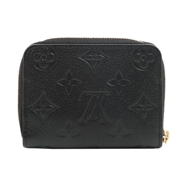 【Louis Vuitton 路易威登】M60574 經典Monogram壓紋牛皮拉鍊零錢包(黑色)