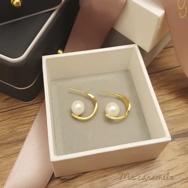 【焦糖小姐 Ms caramelo】鋯石耳環(鋯石&貝珠 耳環)