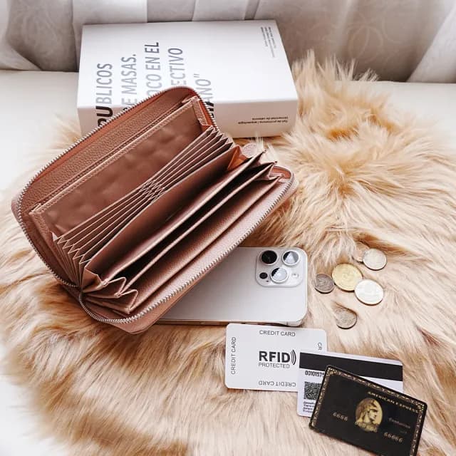 【MoonDy】雙11 錢包 皮包 高CP 長夾 長夾女生 風琴卡包 包 牛皮長夾 錢包女 長款拉鏈