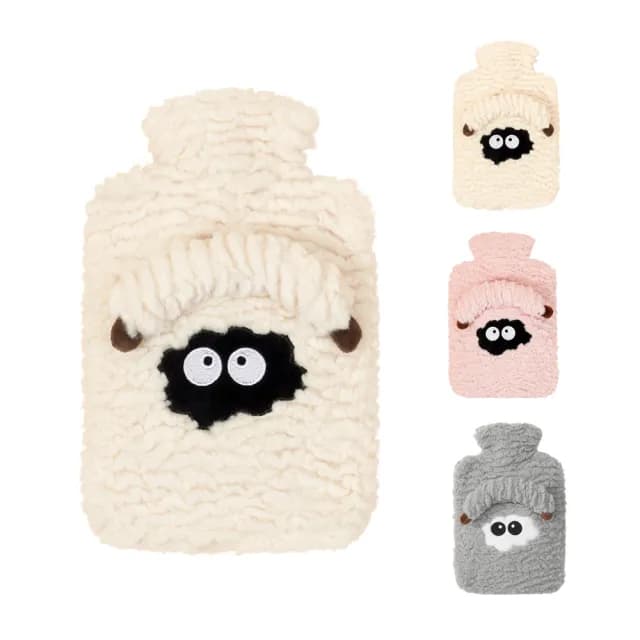 【MUAN】綿羊絨注水式暖水袋(熱水袋/暖手袋/暖手寶/暖宮袋/暖寶寶/附毛絨布套)