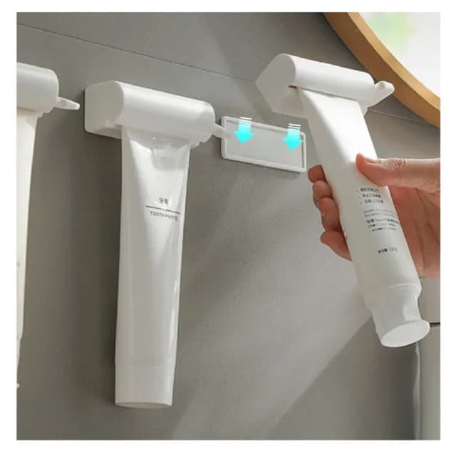 【時光良品】4入磁吸式☆免釘壁掛旋轉軟管擠壓器 擠牙膏(無痕按壓夾 洗面乳保養品護手霜 無印置物架封口夾)