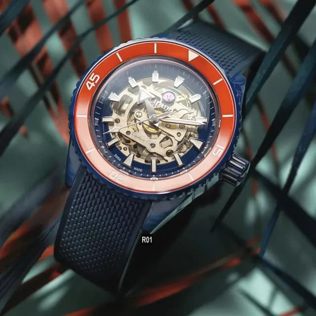 【Rado 雷達表】全球限量262只 紅彩圈Captain Cook庫克船長鏤空腕錶43㎜-加8重豪禮 R01(R32152209)