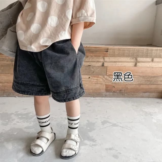 【橘魔法】褲腳雙車線牛仔褲(短褲 褲子 中性款 男童 女童 兒童 童裝)