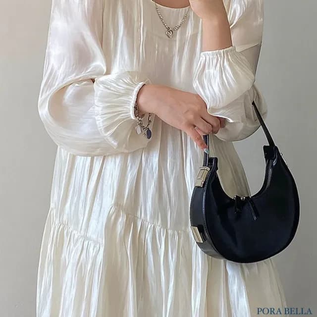 【Porabella】簡約休閒 月牙純色手拎包腋下包 ins風 送女友 情人節禮物首選 Backpack Bags