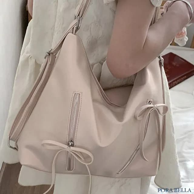 【Porabella】簡約休閒 蝴蝶結雙肩包 單肩托特包 ins風 送女友 情人節禮物首選 Backpack Bags