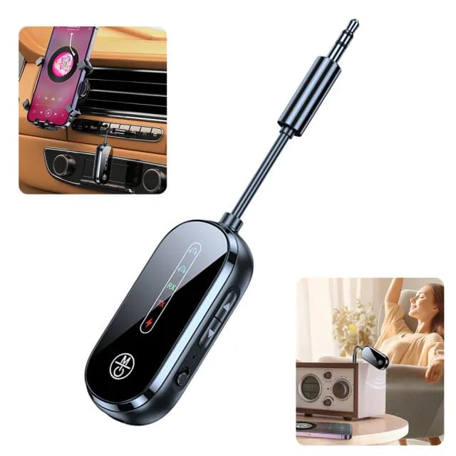 【Nil】雙11 C83Pro 二合一藍牙5.4音頻接收器 車載音響無線發射器 車家兩用 電視電腦耳機MP3適配器