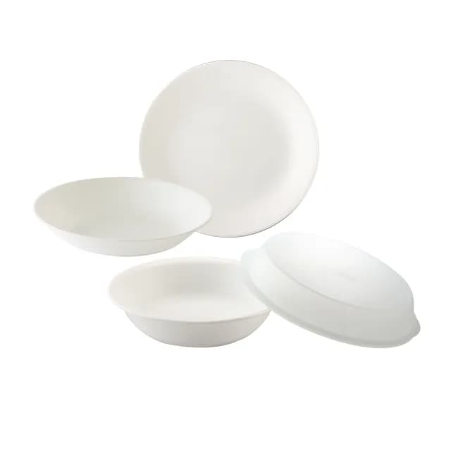 【CorelleBrands 康寧餐具】美國康寧 CORELLE 純白4件式餐盤組