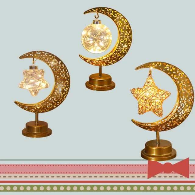 【北熊の天空】鏤空造型燈 LED鐵藝裝飾燈 小夜燈 月亮 星星 北歐風 情人節(聖誕節/畢業禮物/生日禮物)