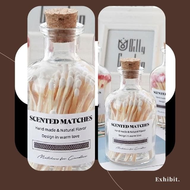 【刷一下】質感火柴玻璃瓶-附火柴50入(香薰 香氛蠟燭 燭台 點火器 長打火機 擴香瓶 小物收納 擺飾 禮物)