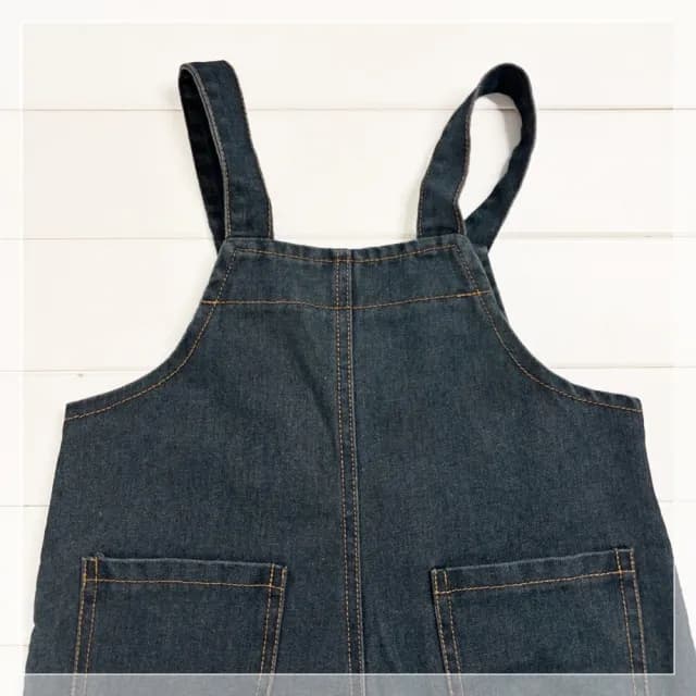 【橘魔法】小口袋翻蓋牛仔吊帶褲(褲子 牛仔褲 背帶褲 長褲 男童 女童 兒童 童裝 中性款)