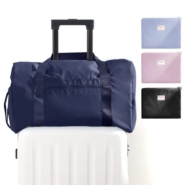 【UNIQE】情人節禮物 日系質感旅行袋 柔韌面料 舒適加寬背帶 防潑水肩背側背包 36L大容量摺疊 折疊拉桿 防 