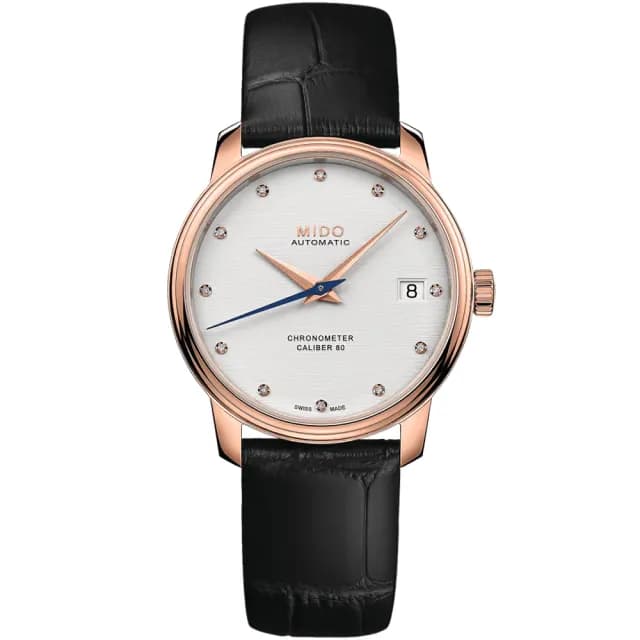 【MIDO 美度】官方授權 Baroncelli 永恆系列天文台認證機械女錶-34mm 手錶 禮物 推薦(M0272083603600)