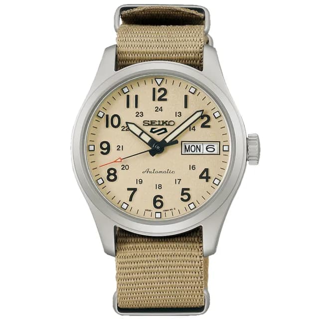【SEIKO 精工】5 Sports系列 Lineup 復古軍風 機械腕錶 母親節 禮物 推薦(SRPJ83K1/4R36-13P0U)