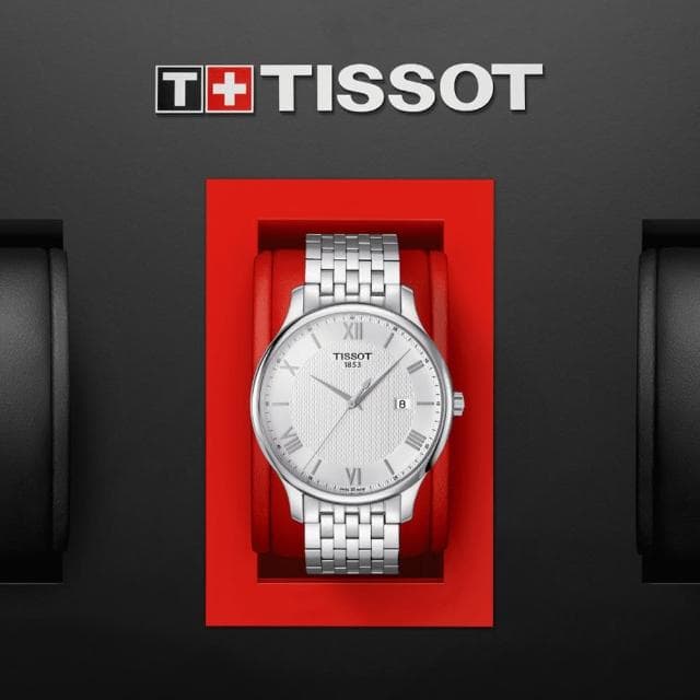 【TISSOT 天梭】TRADITION系列 經典羅馬石英腕錶 母親節 禮物 推薦(T0636101103800)