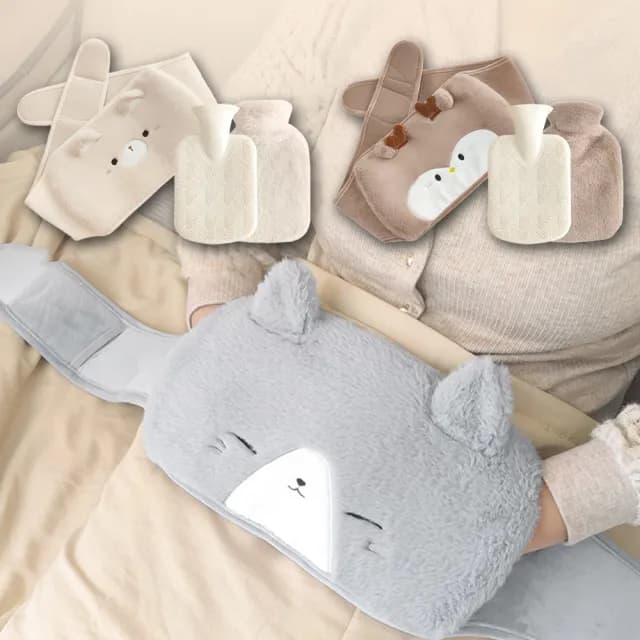 【HeatBreeze】3件套1000ml注水暖宮熱敷袋腰帶 生理期保暖熱水袋 暖手/暖腹/暖腰熱敷帶 姨媽神器(交換禮物)