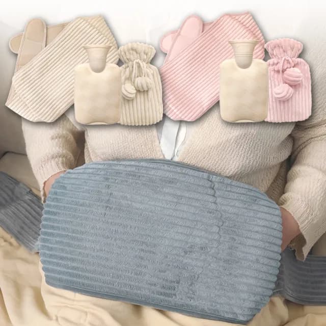 【HeatBreeze】3件套1000ml注水式暖宮護腰帶 生理期保暖熱敷熱水袋 暖手寶/暖宮寶/暖手袋/暖腹/姨媽神器