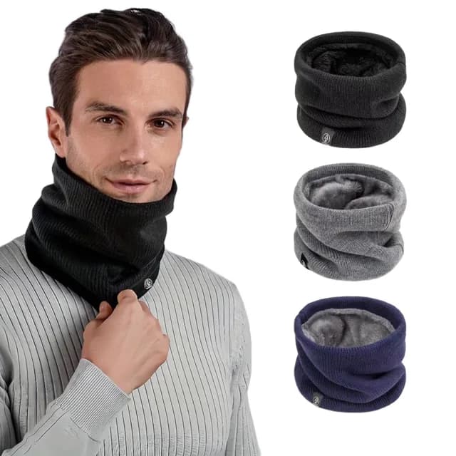 【YIN MY MIND】冬季時尚酷色針織加絨保暖脖圍(脖圍/圍巾/套頭圍巾/針織圍巾)