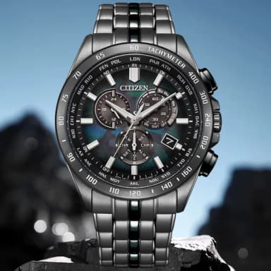【CITIZEN 星辰】GENTS系列 100週年 限量 宇宙幻彩 光動能電波 計時腕錶 母親節 禮物 推薦(CB5878-56E)