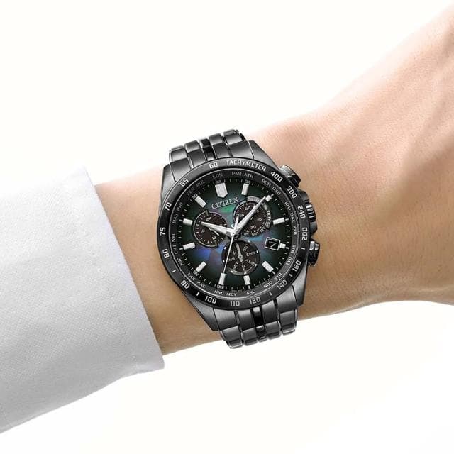 【CITIZEN 星辰】GENTS系列 100週年 限量 宇宙幻彩 光動能電波 計時腕錶 母親節 禮物 推薦(CB5878-56E)