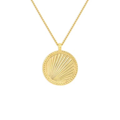 【GORJANA】光芒太陽項鍊 圓形錢幣金色項鍊 Sunny Pendant(圓形錢幣)