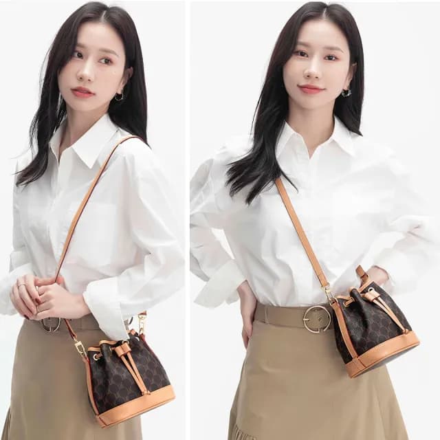 【LEEHER】情人節禮物 女生/包包/斜背水桶包/老花包包/可愛包包/小包包/手提水桶包/攜便包/皮革包/禮物/手