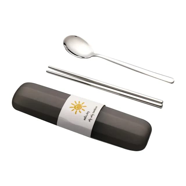 【環保餐廚】不鏽鋼便攜環保餐具組(便攜 露營 筷子 湯匙 環保餐具 餐具組 外出 野餐 旅行 兒童 學生)