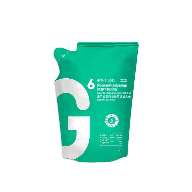【THE LOEL】天然檸檬酸衣物柔順劑-青檸味補充裝 1000ml(柔軟護衣精.嬰兒/敏感皮膚等適用)