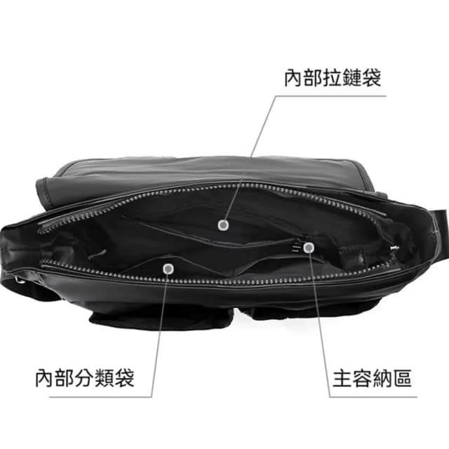 【KT DADA】復古郵差包 旅行包 防潑水 工裝包 大容量 肩背包 男生禮物 黑色包包 斜背書包 通勤 防水包