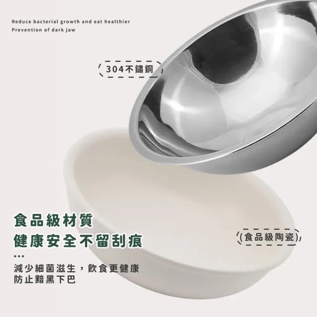 【全拆清潔】不鏽鋼斜口護頸碗(傾斜碗 寵物碗 狗碗 貓碗 寵物餐具  慢食碗 高腳碗 飼料碗 水盆)