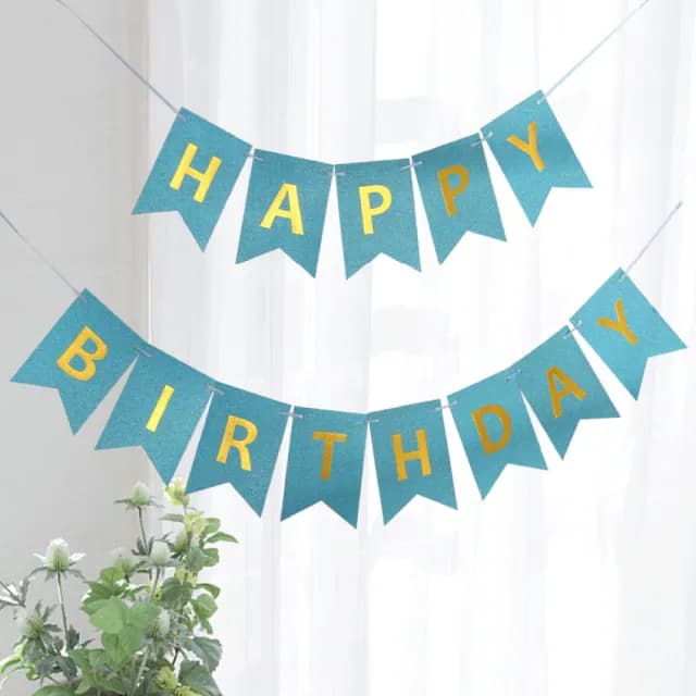 【派對慶生】生日快樂裝飾掛旗(燙金質感 周歲 網紅 拍照道具 裝飾 場景佈置)