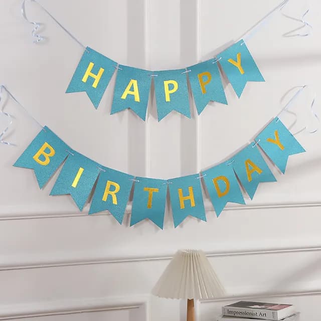 【派對慶生】生日快樂裝飾掛旗(燙金質感 周歲 網紅 拍照道具 裝飾 場景佈置)