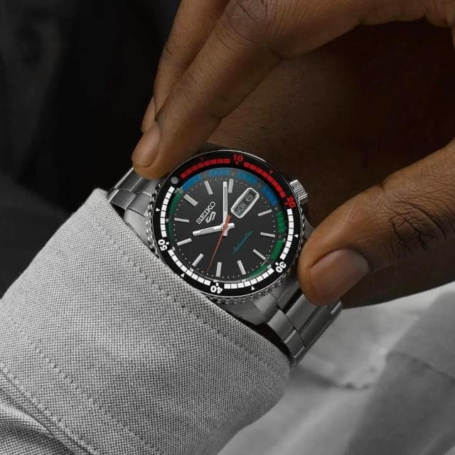 【SEIKO 精工】5 Sports 55周年 復刻1969 SKX現代詮釋版機械錶 情人節 禮物(4R36-15D0D/SRPK13K1)