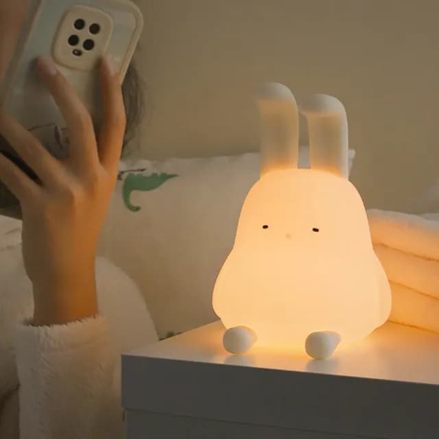 【半島良品】長耳兔桌上擺飾小夜燈(交換禮物 百元禮物 聖誕禮物 生日禮物)