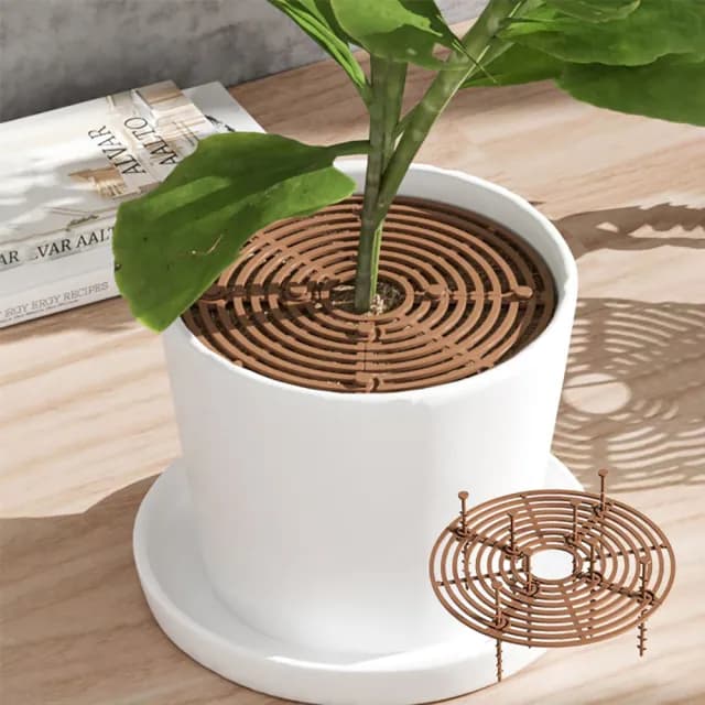 【JOHN HOUSE】花盆護土蓋 鏤空固土蓋 防倒出護土網 盆栽植物根部保護網罩(小號圓形)