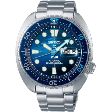 【SEIKO 精工】PROSPEX PADI聯名 海龜特別版 200米潛水機械錶-45mm 情人節 禮物(4R36-06Z0F/SRPK01K1)