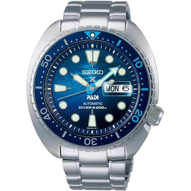 【SEIKO 精工】PROSPEX PADI聯名 海龜特別版 200米潛水機械錶-45mm 情人節 禮物(4R36-06Z0F/SRPK01K1)