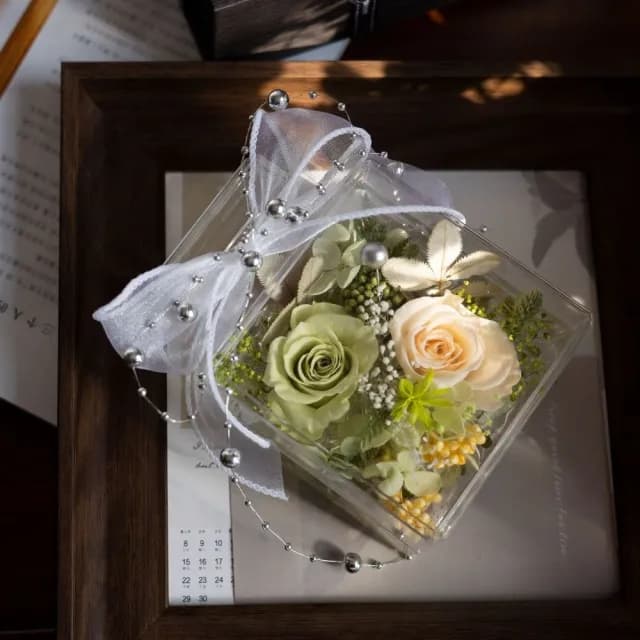【House Deco 吾所飾室】創香水瓶玫瑰永生花擺飾(生日實用送媽媽老師女友禮物)