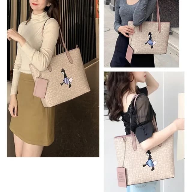 【MoonDy】情人節禮物 手提托特包 禮物 通勤包 老花包包 可愛包包 女包包 托特包 時尚單肩包 大容量手提包
