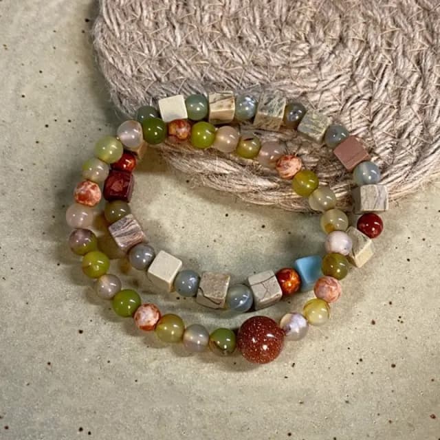 【Penny珮妮】復古文藝天然石手鍊約6mm2款可選(母親節禮物/交換禮物/送女友/送閨蜜/生日禮物/情人節)