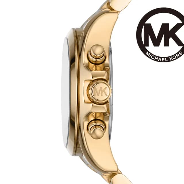 【Michael Kors 官方直營】Bradshaw系列 三眼計時女錶 不鏽鋼鍊帶手錶 36MM(2色可選)
