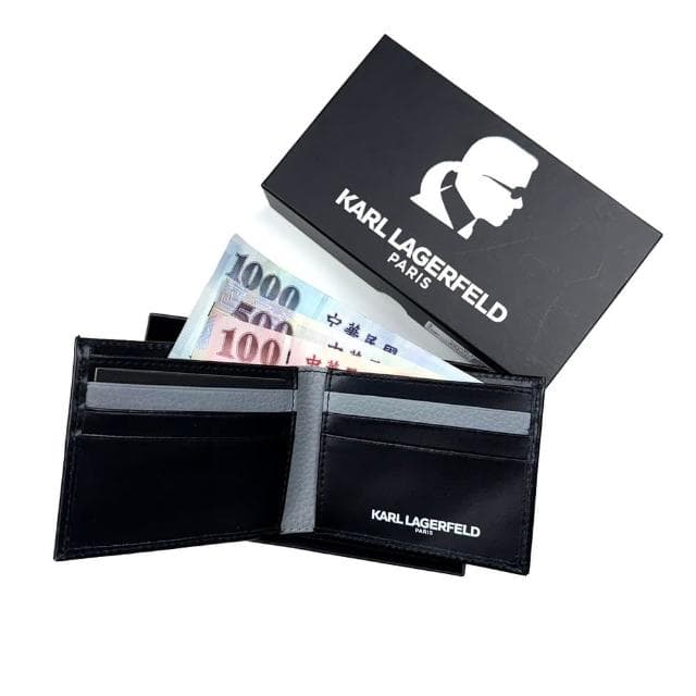 【KARL LAGERFELD 卡爾】禮盒組 鑰匙圈 卡夾 錢包 皮夾禮盒 真皮皮夾 錢包 生日禮物 送禮(禮盒組1013SS2)