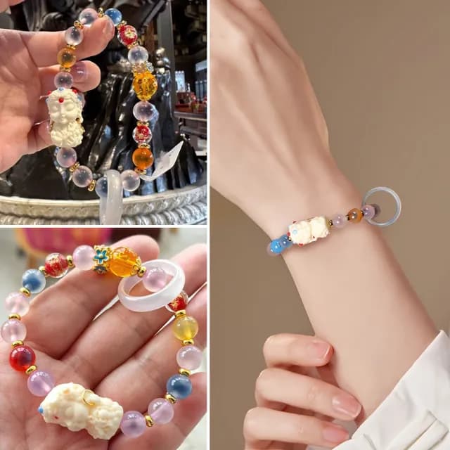 【LEESA】情人節禮物 度母手串\糖心瑪瑙手串\金箔手串\香灰瓷\五彩多寶琉璃\跑環手鍊\百搭飾品\財神轉運\手