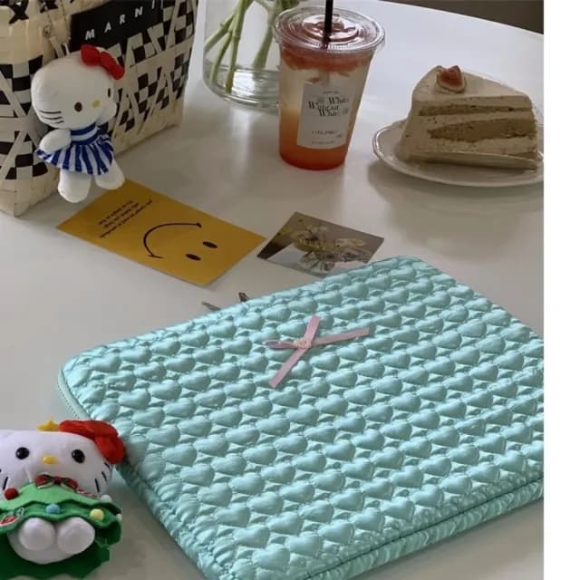 【巴黎精品】情人節禮物 現貨+預購 手拿包帆布電腦包(刺繡桃心可愛蝴蝶結男女包包4色w1ac6)