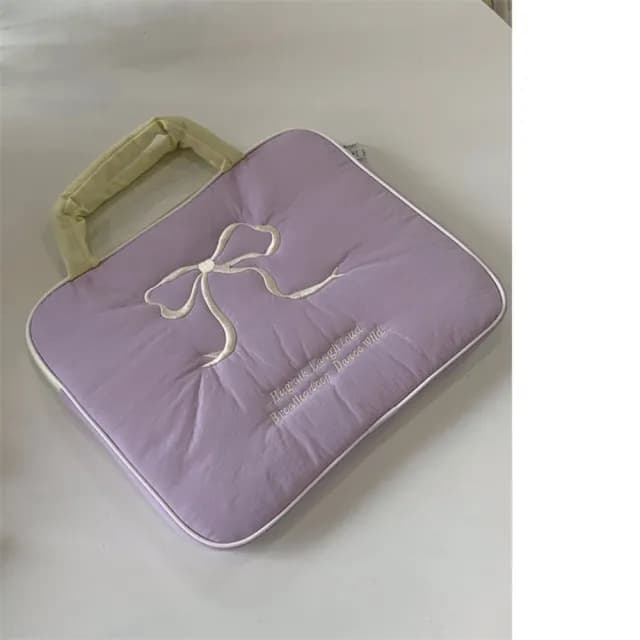 【巴黎精品】父親節禮物 手拿包帆布電腦包(可愛刺繡蝴蝶結男女包包4色w1ac13)
