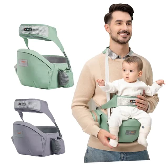 【Jonyer】升級款嬰兒背帶腰凳 寶寶外出透氣坐凳 新生兒/揹巾/腰凳 交換禮物(四季通用)