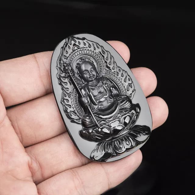 【LEESA】情人節禮物 墨翠冰種玉鍊\地藏王菩薩吊墜\玉石掛件\翡翠項鍊\天然墨翠A貨\避邪消災\招財項鍊\送禮