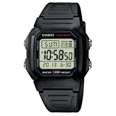 【CASIO 卡西歐】W-800H-1A 當兵 學生 運動首選(防水100米 LED照明電子錶)