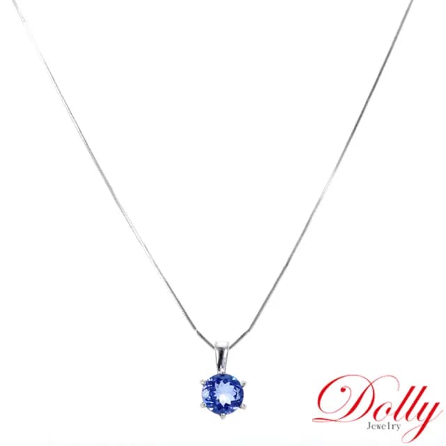 【DOLLY】情人節禮物 1克拉 天然丹泉石18K金鎖骨鍊(母親節 情人節 交換禮物首選)