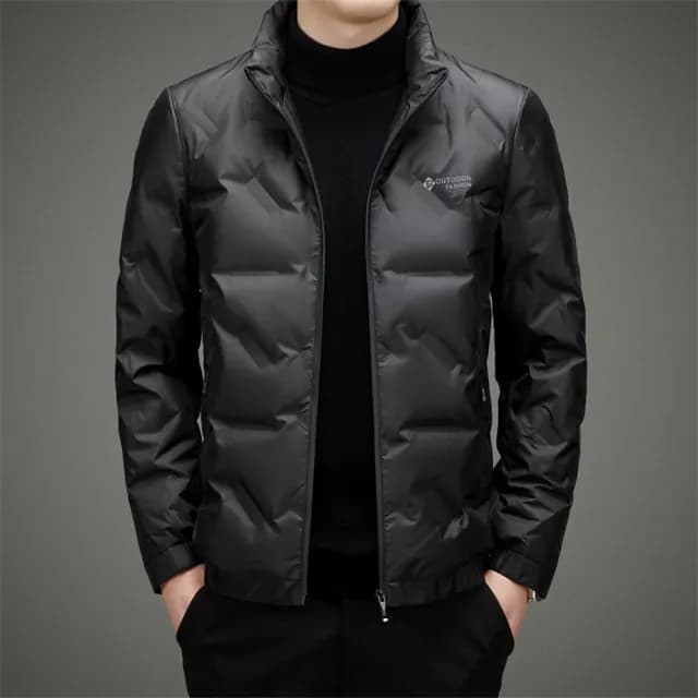 【巴黎精品】父親節禮物 真羽絨90%白鴨絨羽絨外套羽絨衣夾克(男士保暖立領時尚羽絨男外套4色a1is37)
