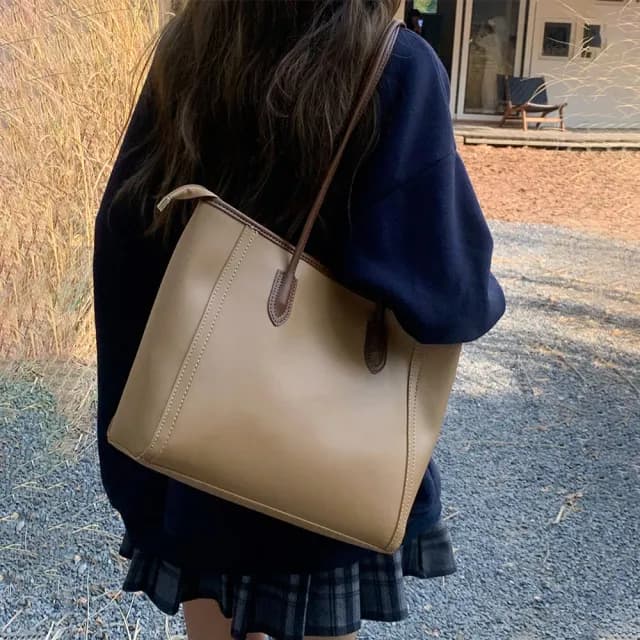 【MoonDy】情人節禮物 包包 單肩包 皮革包包 通勤包 a4包 復古包包 大包包 大容量托特包 百搭托特包 單肩通